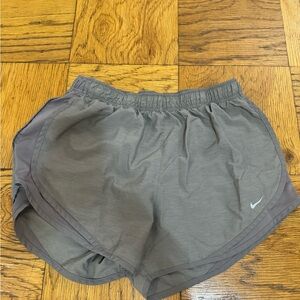 Light gray Nike women’s athletic shorts. Size large. Dry fit